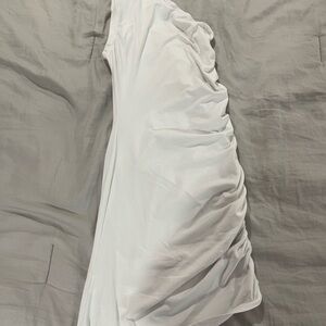 SHEIN White Ruched Midi Dress